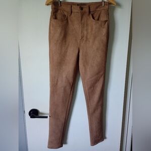 Ann Taylor Camel Color Faux Suede High Rise Sculpting Skinny Pants Size 6 NWOT